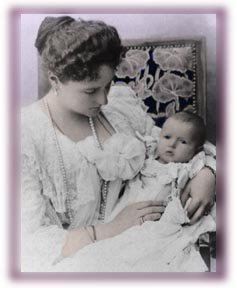 Alix and newborn Anastasia Nicolaievna